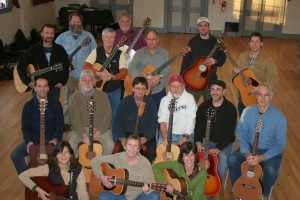 Photo of participants and instructors at guitar camp weekend