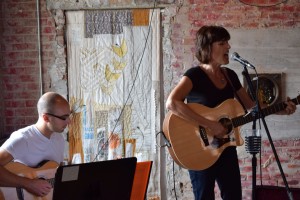 Isabel and Joshua Cohen performing at the Carrboro Music Festival